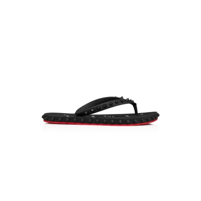 CHRISTIAN LOUBOUTIN SUPER LOUBI FLIPFLIP FLOPS RUBBER BLACK WOMEN 1230961BK01